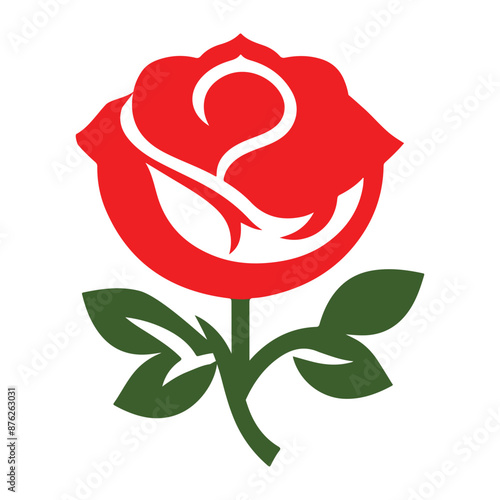 The Red Rose Vector Art Illustration  photo