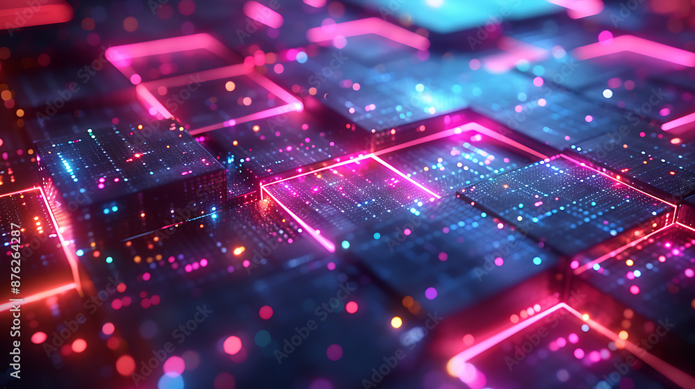 Futuristic Data Visualization: Glowing Geometric Patterns Futuristic Data Visualization: Glowing Geometric Patterns