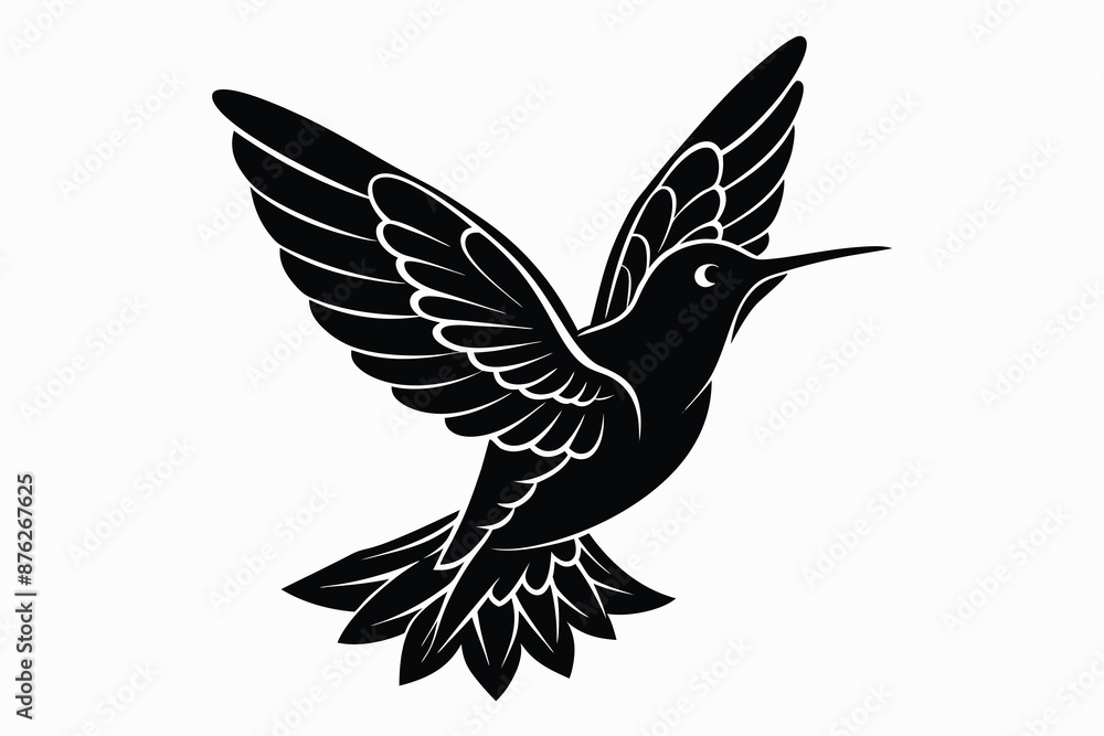 silhouette of a black hummingbird set against.eps silhouette of a black hummingbird set against.eps