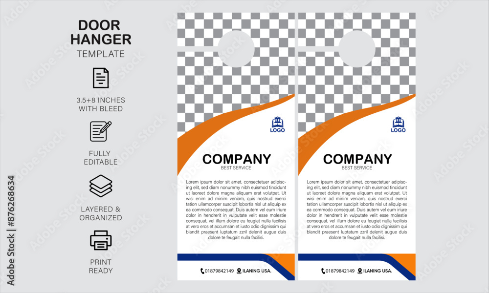 Fototapeta Door hanger design template for your business or company