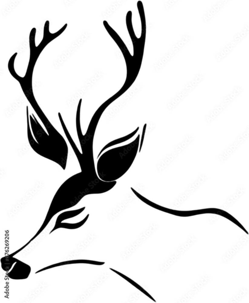 Elegant deer face stencil perfect for rustic decor projects. Elegant deer face stencil perfect for rustic decor projects.