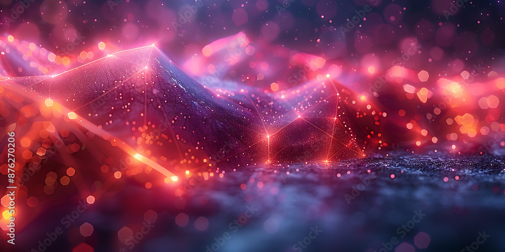 Vibrant Neon Geometry: Futuristic Abstract Background