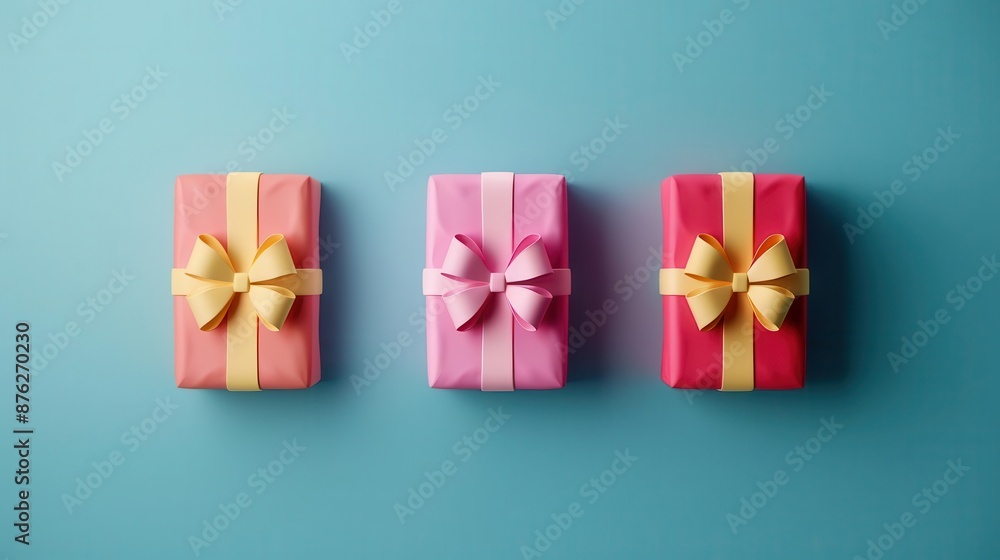 Fototapeta premium Promotion sale day flat design top view cheerful marketplace 3D render Triadic Color Scheme