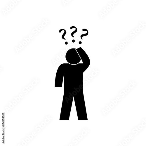 person with question mark icon in vector