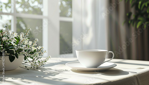 beautiful crockery on a table generated by AI 