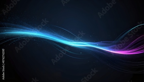 Colorful futuristic data flow background with dynamic wave streams. Abstract background with colorful glowing digital wavelines