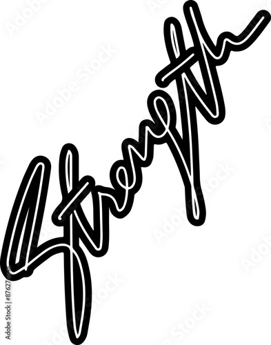 Strenth Word Handwritten Vector Calligraphy