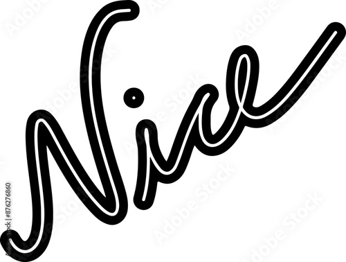 Nice Word Handwritten Vector Calligraphy