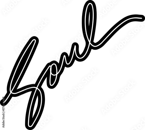 Soul Word Handwritten Vector Calligraphy