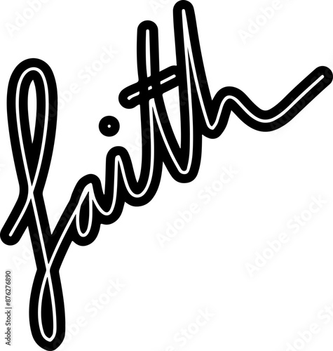 Faith Word Handwritten Vector Calligraphy