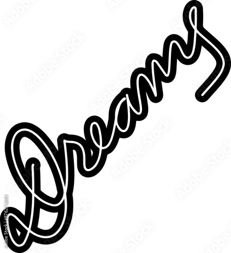 Dreams Word Handwritten Vector Calligraphy