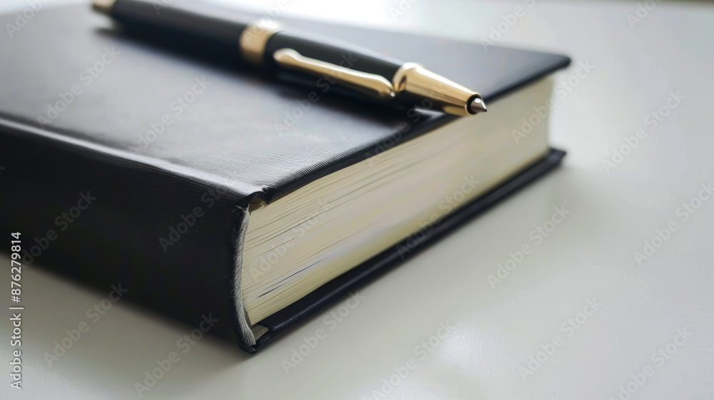 close up book and pen on the table close up book and pen on the table