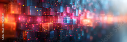 Wallpaper Mural Ethereal Fusion: Glowing Geometric Artwork Torontodigital.ca