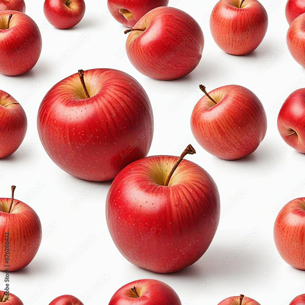 Fresh apples are green and red Fresh apples are green and red