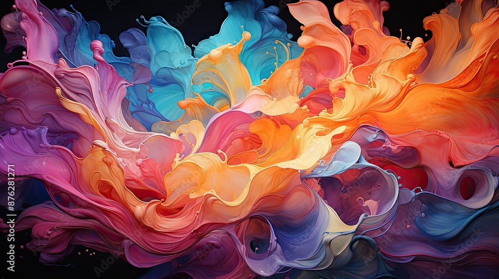 Vibrant swirls of color in abstract art Vibrant swirls of color in abstract art