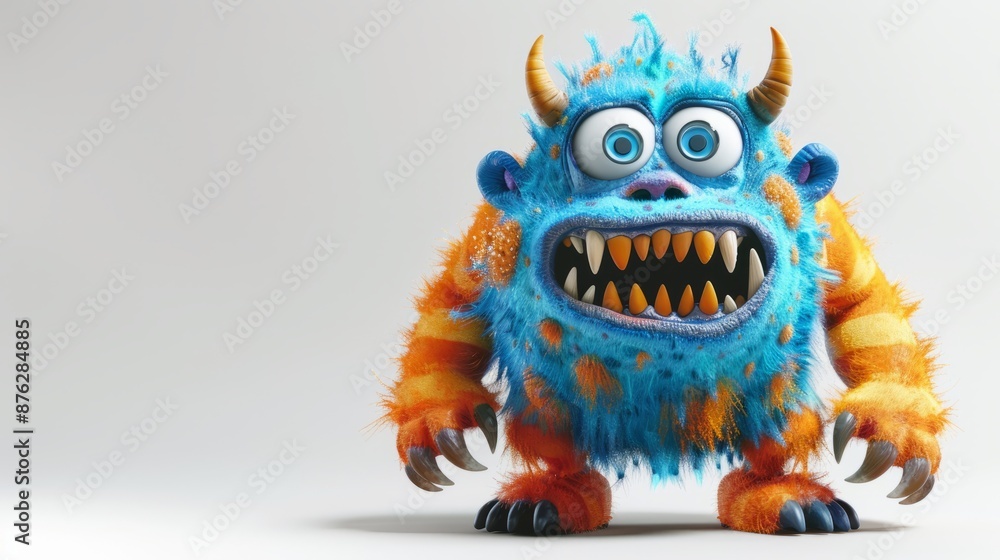 Funny 3D cartoon monster character Funny 3D cartoon monster character