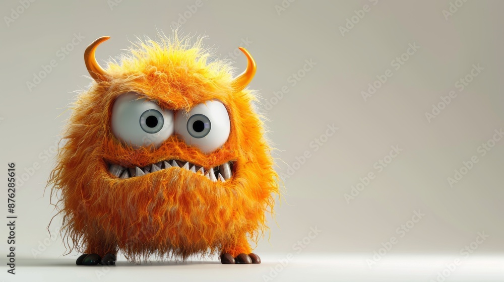 Fototapeta premium Cute 3D monster cartoon character