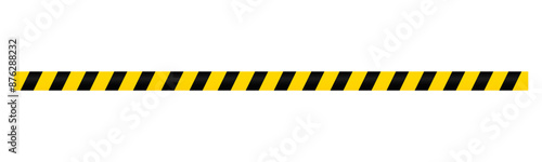 Vector Horizontal Yellow and Black Hazard Tape Isolated on Transparent Background - Caution Tape Illustration