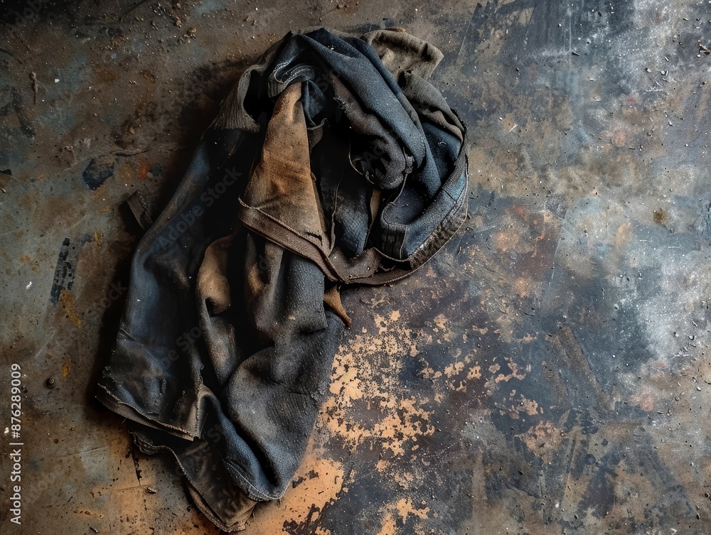 Automotive Rag Vintage Mechanic's Rag with Characteristic Oil Stains and Weathered ...