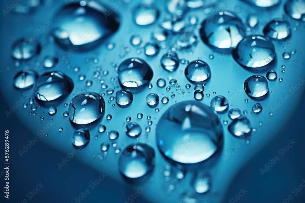 water drops on a blue background water drops on a blue background