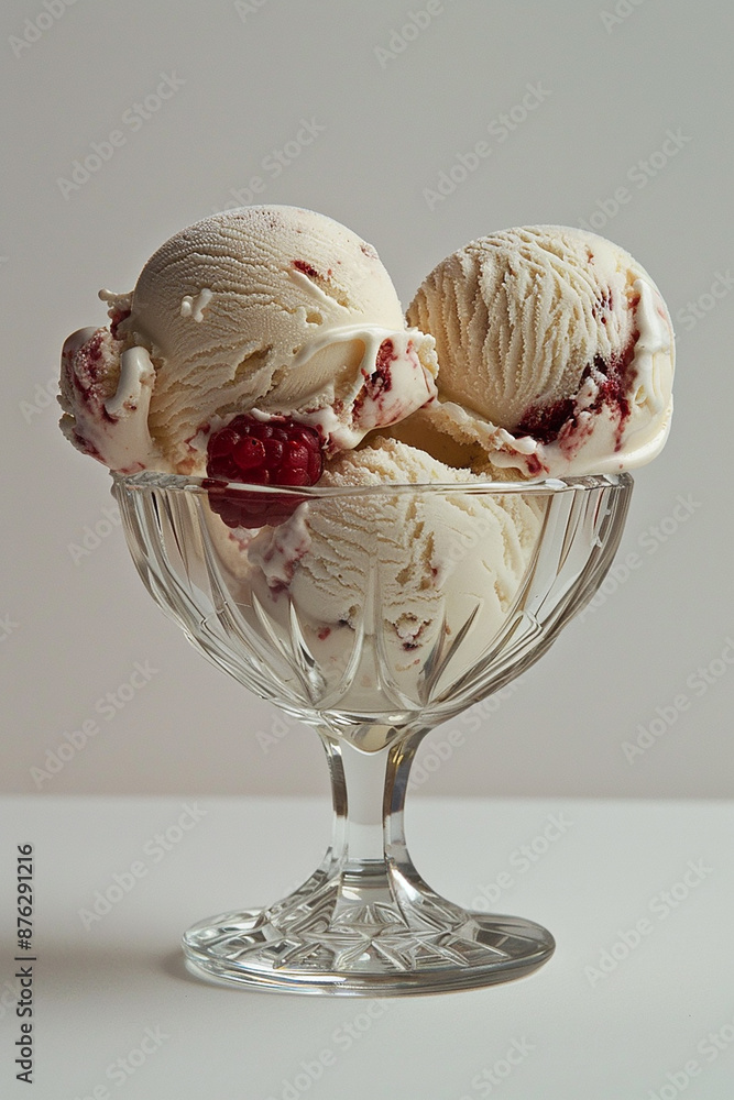 yummy creamy ice cream in a glass bowl close up shot generated by AI yummy creamy ice cream in a glass bowl close up shot generated by AI
