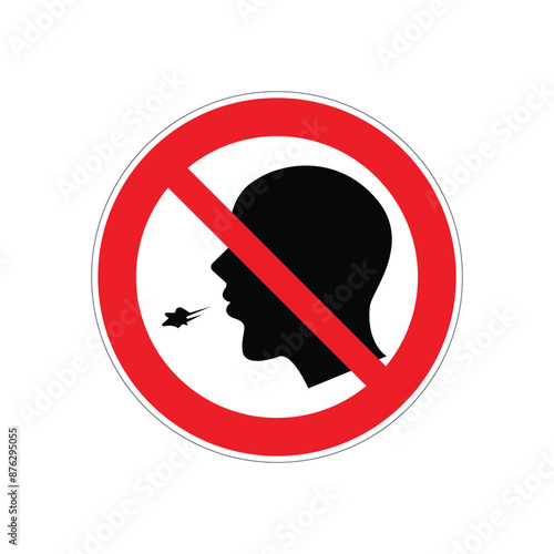 no spitting sign ,on white background