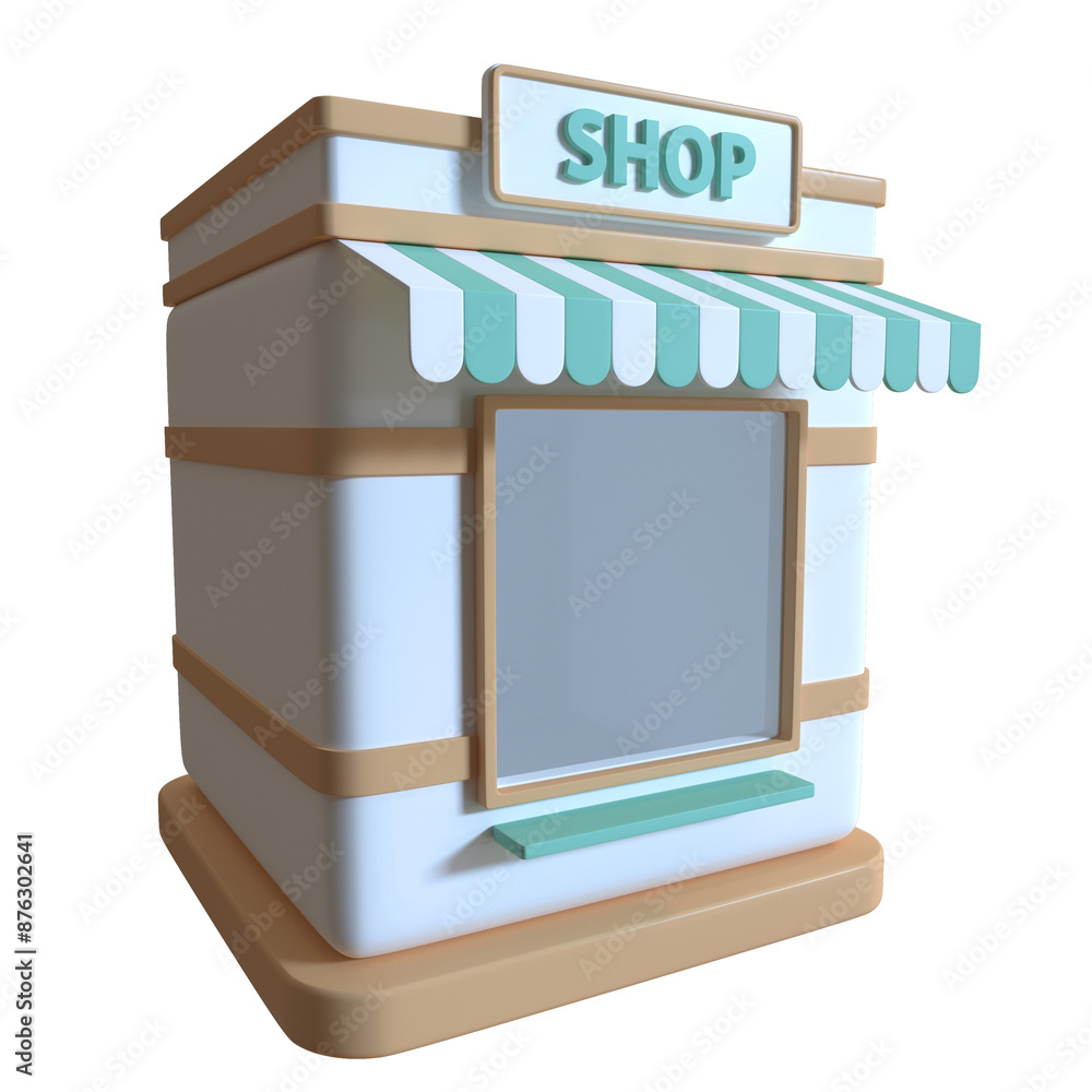 Shop On transparent background. 3D rendering. Shop On transparent background. 3D rendering.