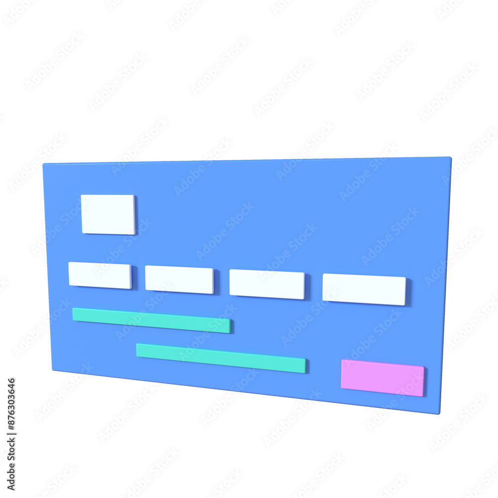 Card On transparent background. 3D rendering. Card On transparent background. 3D rendering.