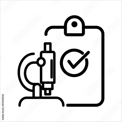 Cosmetics production icon. Laboratory processes, materials and data analysis. Pixel perfect, editable strokes.