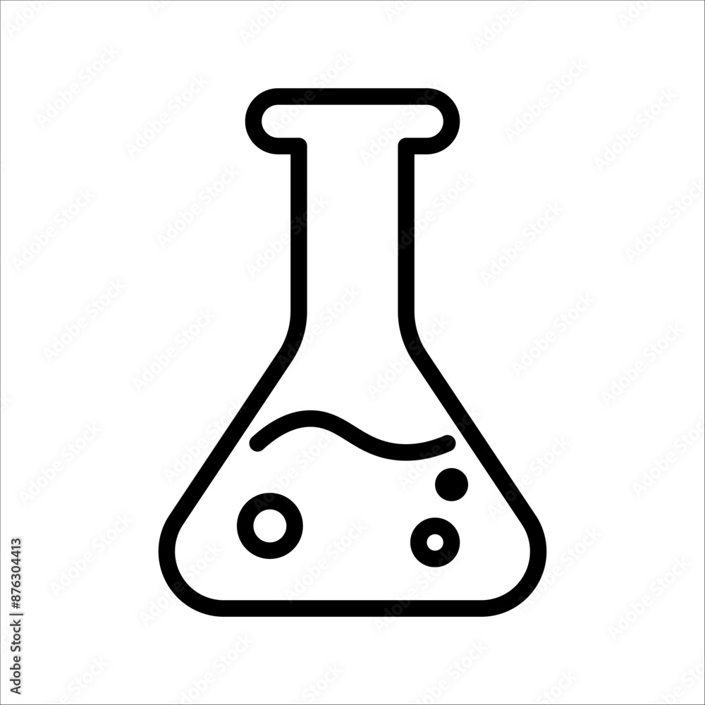 Chemistry flask icon. Science technology. flat design for chemistry, laboratory, science, biotechnology concepts.