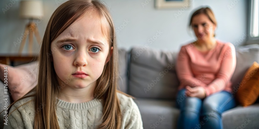 Little Girl's Sad Expression, Close-up, Portrait, Indoor, Sad, Child, Expression, Family Little Girl's Sad Expression, Close-up, Portrait, Indoor, Sad, Child, Expression, Family