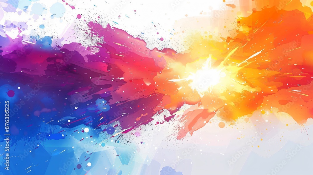 Fototapeta premium Abstract burst of bright colors and light creating a dynamic and energetic composition