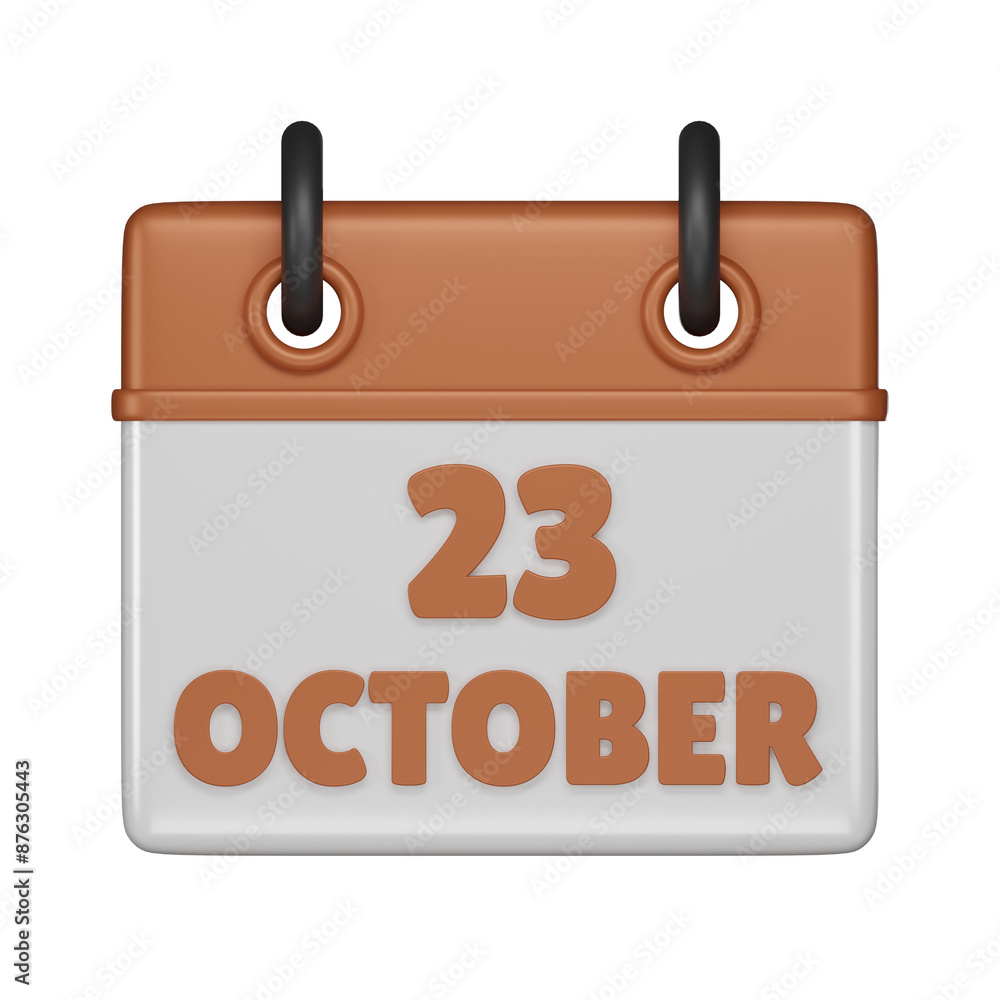 23 October Calendar 3d icon 23 October Calendar 3d icon
