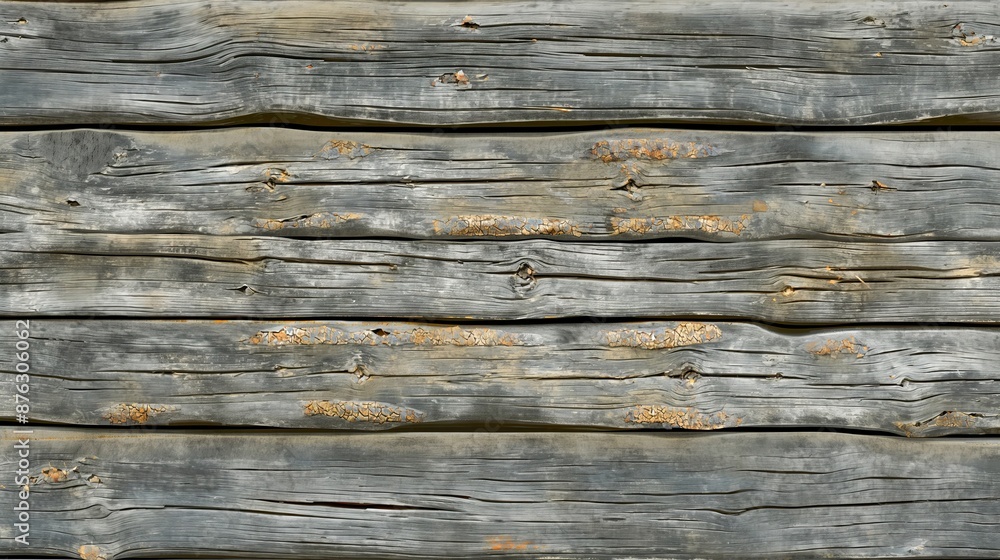 Weathered gray wooden planks seamlessly textured in a horizontal pattern create a rustic and timeless background. Weathered gray wooden planks seamlessly textured in a horizontal pattern create a rustic and timeless background.