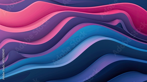 Abstract 3D colorful wave pattern with dynamic shapes and vibrant hues creating a visually engaging modern art background. photo