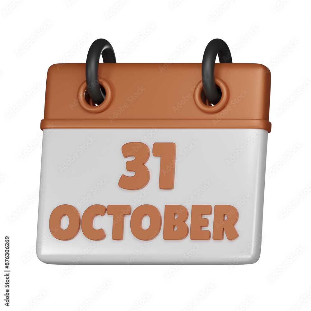 31 October Calendar 3d icon 31 October Calendar 3d icon