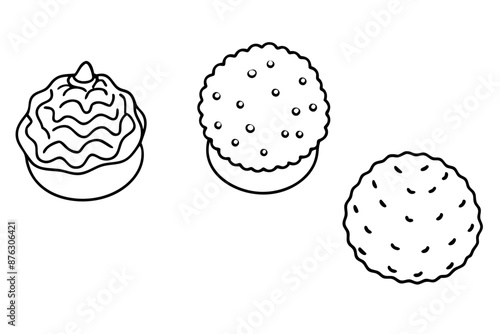 Arancini line art design gourmet illustration