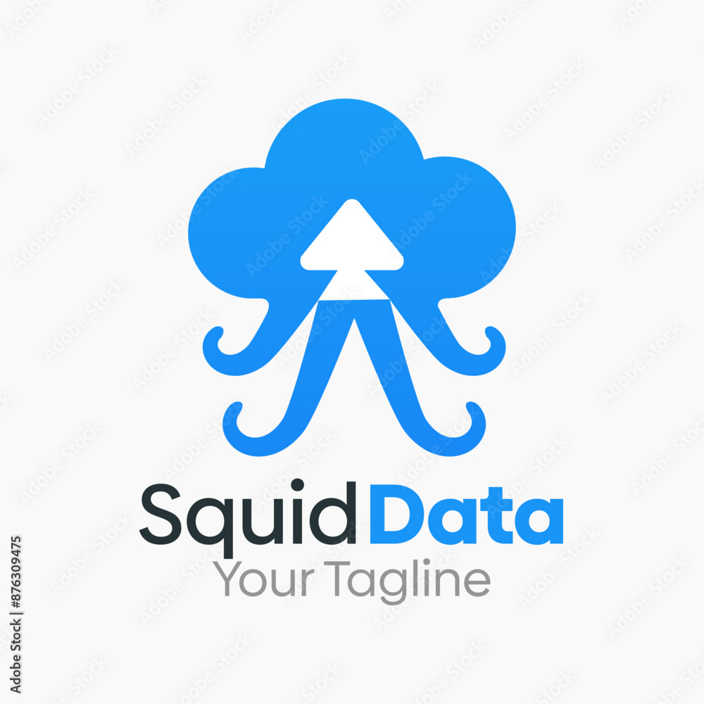 Obraz premium Squid Data Logo Vector Template Design. Good for Business, Start up, Agency, and Organization