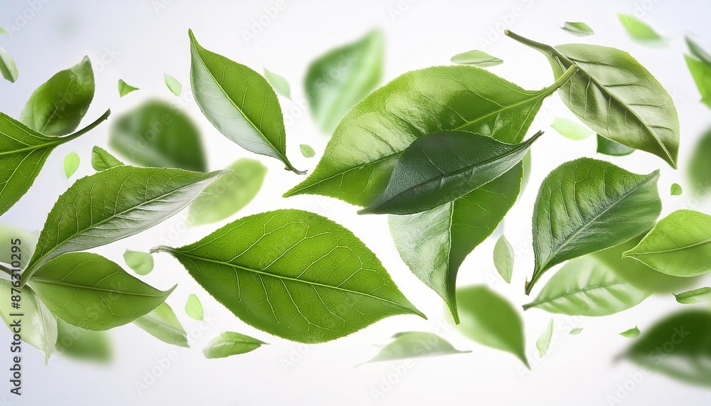 Fresh Green Leaves Falling Motion Background Fresh Green Leaves Falling Motion Background