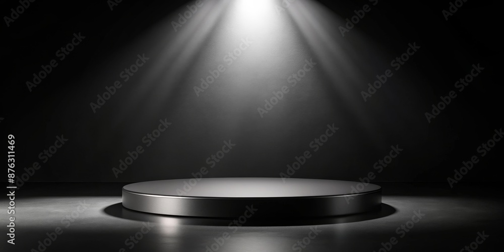 Black Circular Podium Under Spotlight, 3D Render, Minimalism, Empty Stage, Product Display, Product Mockup, Product Photography, Stage, Spotlight Black Circular Podium Under Spotlight, 3D Render, Minimalism, Empty Stage, Product Display, Product Mockup, Product Photography, Stage, Spotlight