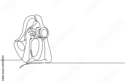 Photograper line art shooting style with transparent background