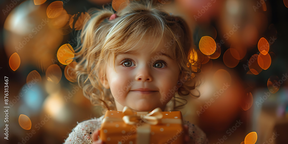 Joyful Child Opening Birthday Gift Pastel Rainbow Joyful Child Opening Birthday Gift Pastel Rainbow