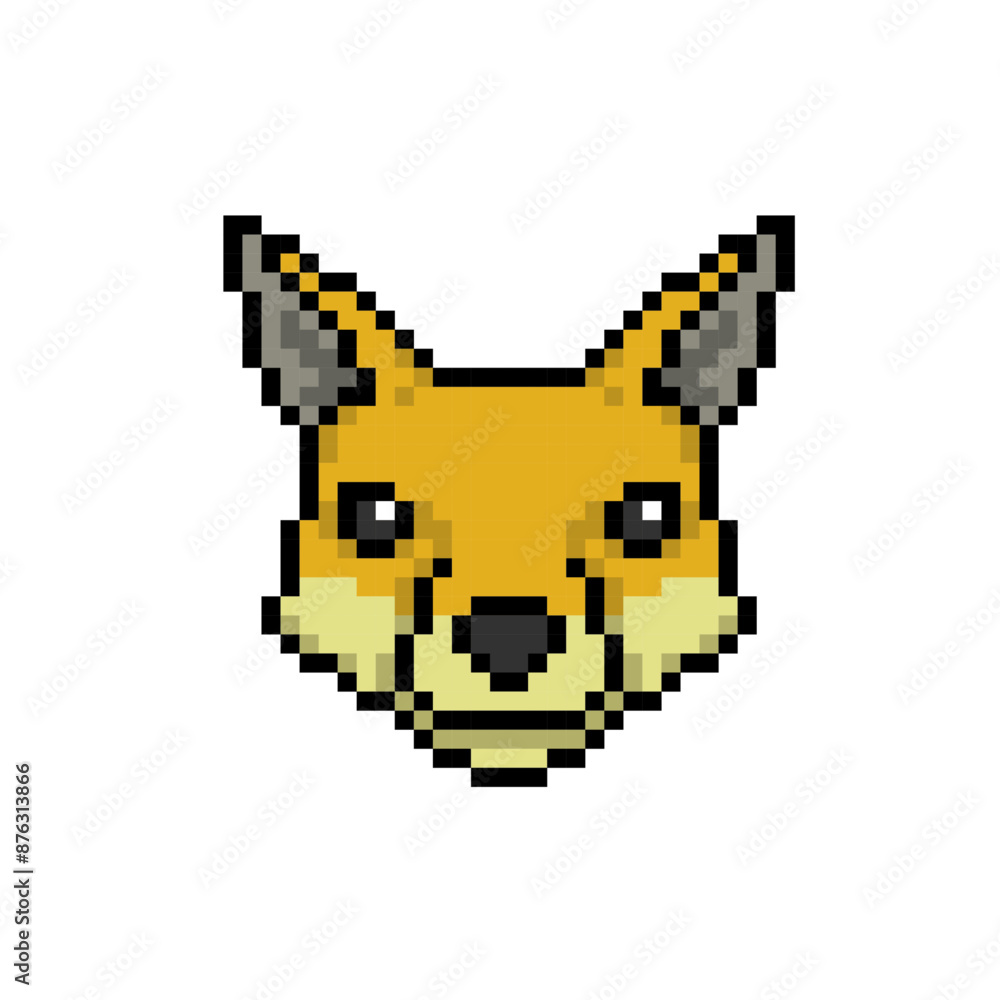 Obraz premium red fox head pixel art
