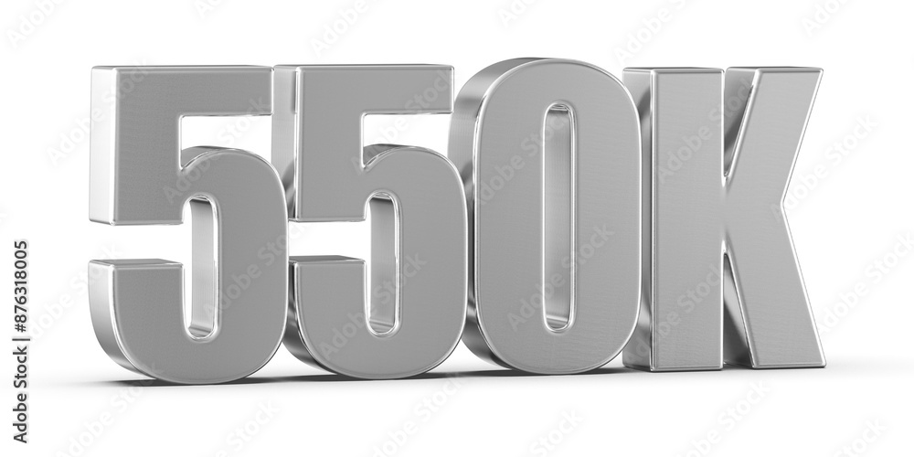 550k Followers Silver Number 3D Render 550k Followers Silver Number 3D Render
