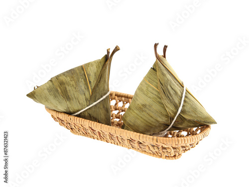 A basket of zongzi, a traditional Chinese delicacy for Dragon Boat Festival photo