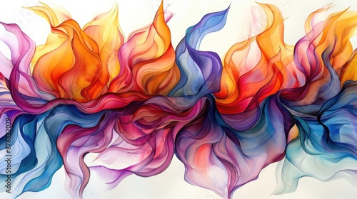 Abstract watercolor, gradient of rich hues, dynamic flow