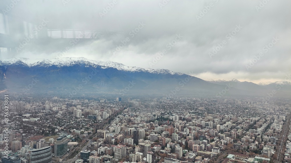 City and Andes Mountains View in Santiago, Chile City and Andes Mountains View in Santiago, Chile