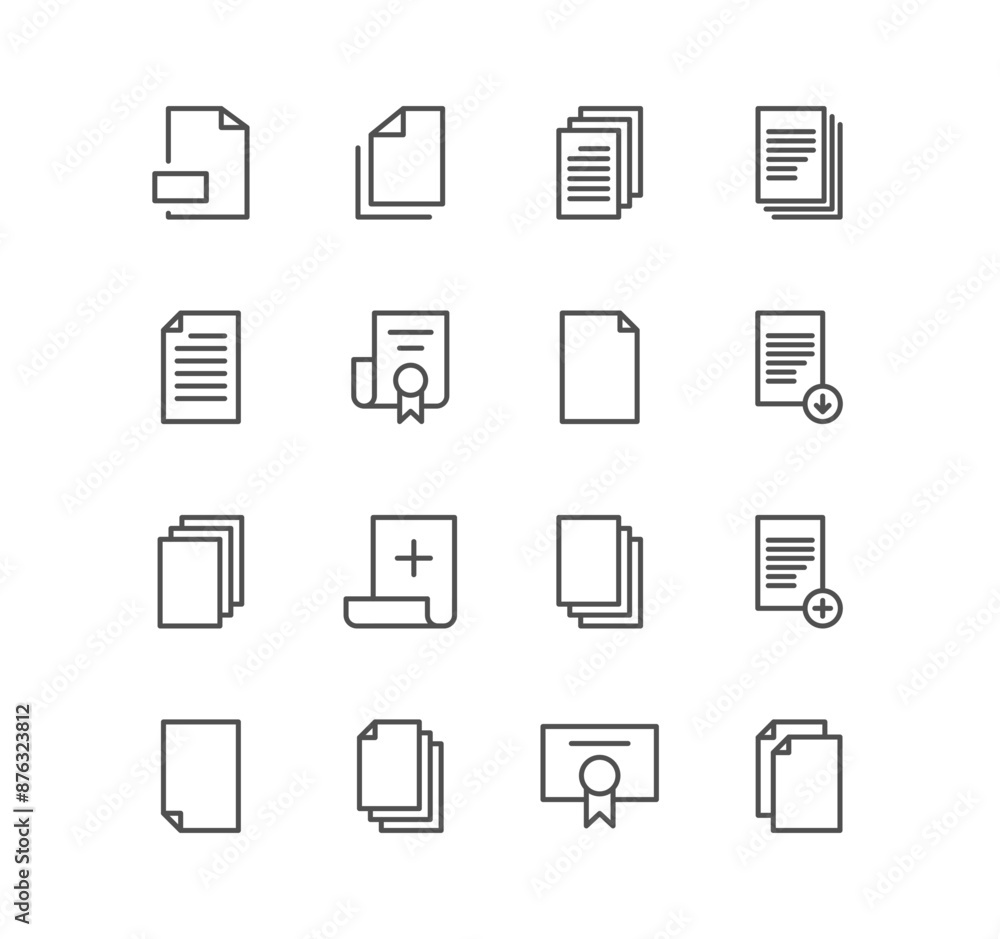 Set of document and paper icons, paper, download, infographic, favorite, page, text, file and linear variety vectors.
Set of document and paper icons, paper, download, infographic, favorite, page, text, file and linear variety vectors.