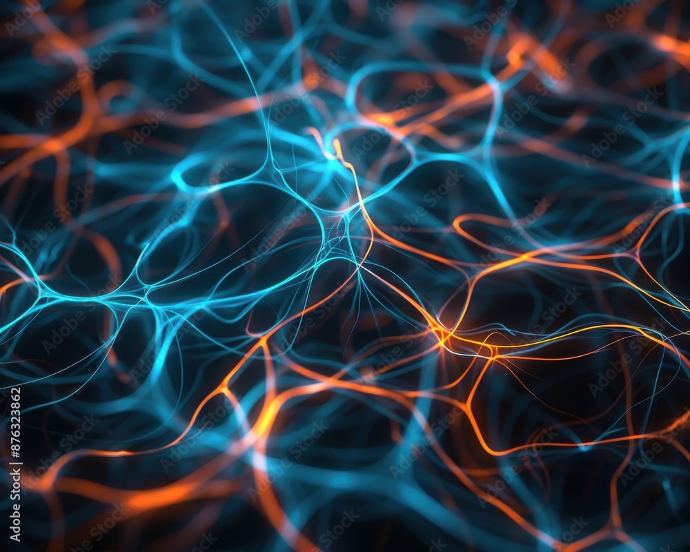 Obraz premium An artistic depiction of brain neurons illustrating their complex interconnectedness