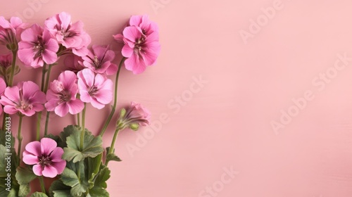 Pink Geraniums on a Pink Background